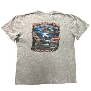 Harley-Davidson T-Shirt Mens XL Gray Monterey Bay California Color Graphic 2008‎